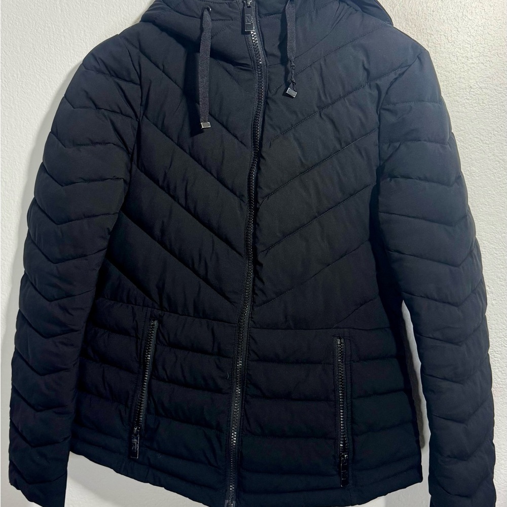 Nautica Insulated Water Wind Resistant  Hood Jacket Puffer BLACK